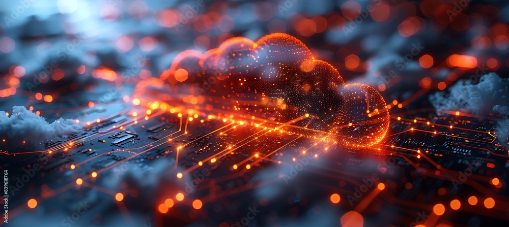 Closeup of cloud data storage interface with holographic data streams and virtual storage units using Macro Photography and Dual ISO to emphasize the intricate details and digital precision Closeup of cloud data storage interface with holographic data streams and virtual storage units using Macro Photography and Dual ISO to emphasize the intricate details and digital precision