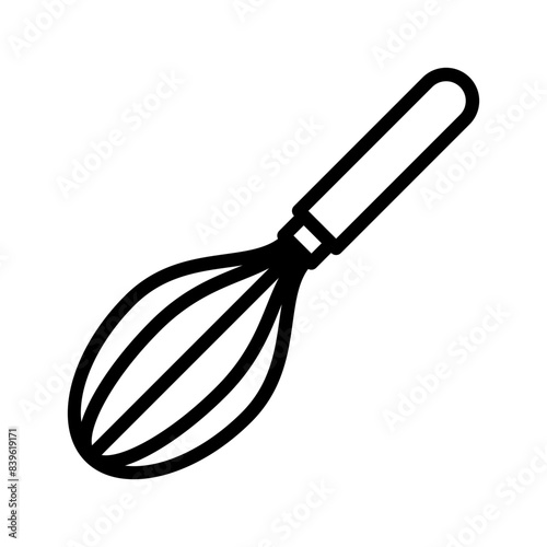 Whisk line icon. Bakery icon. Cooking icon isolated on white background. Transparent background, minimalist symbol. Vector images