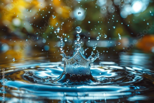 Water drop with a crown photo