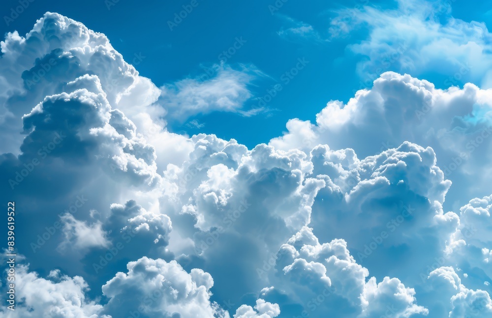 Blue sky with white clouds in the background Blue sky with white clouds in the background