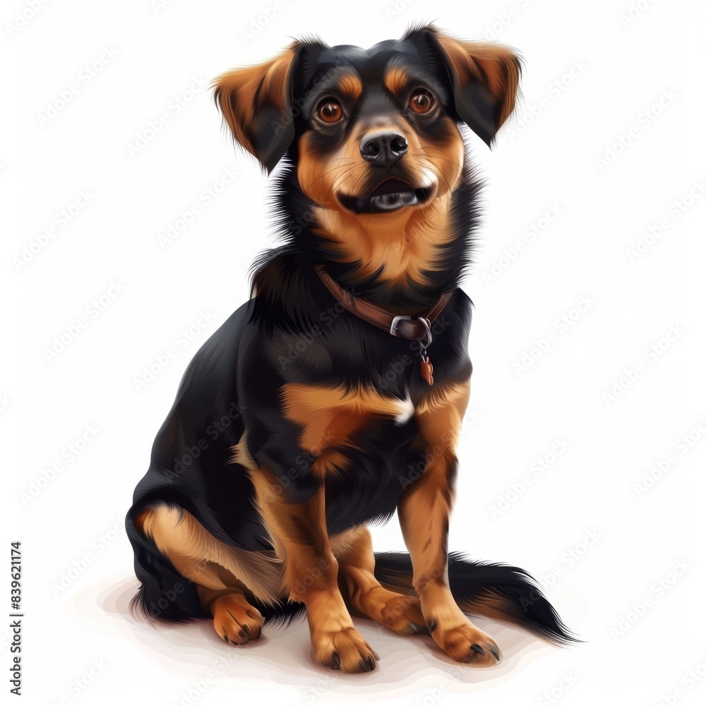 Cute funny cartoon dogs, 3d realistic puppy pet pictogram, dogs set on white background Cute funny cartoon dogs, 3d realistic puppy pet pictogram, dogs set on white background