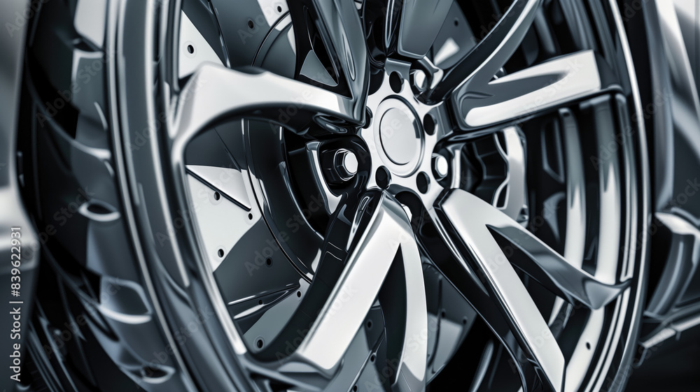 aluminum rim of sport car wheel. Detail background. High quality ai generated illustration aluminum rim of sport car wheel. Detail background. High quality ai generated illustration