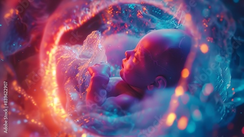 Magical Glimpse of Life's Eternal Journey:Unborn Baby's Sublime Celestial Emergence