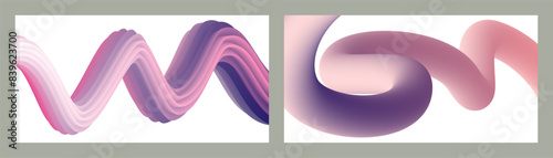 Abstract volumetric background. Cords. set of two illustrations. Toothpaste in a tube. Minimalism. Creative modern background. Cover design, wallpaper, background. eps vector.