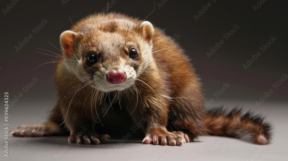 ferret on a white background