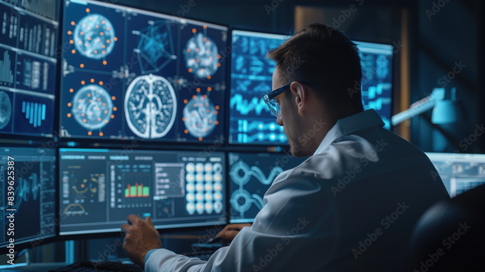 An engineer using advanced technology or equipment to a research Generative AI An engineer using advanced technology or equipment to a research Generative AI