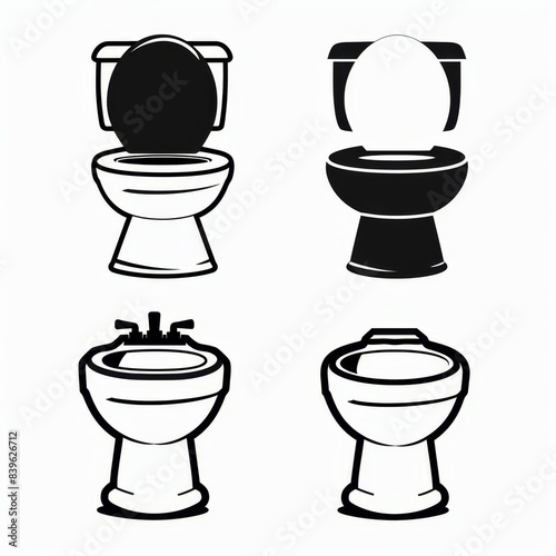 Wallpaper Mural Toilet bowl icon, wc sign, minimal restroom closet symbol, simple lavatory emblem on white Torontodigital.ca