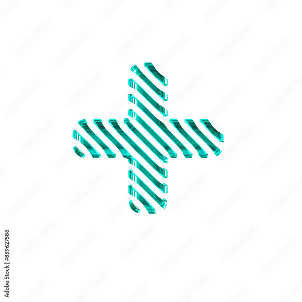 White symbol with turquoise diagonal ultra thin straps White symbol with turquoise diagonal ultra thin straps