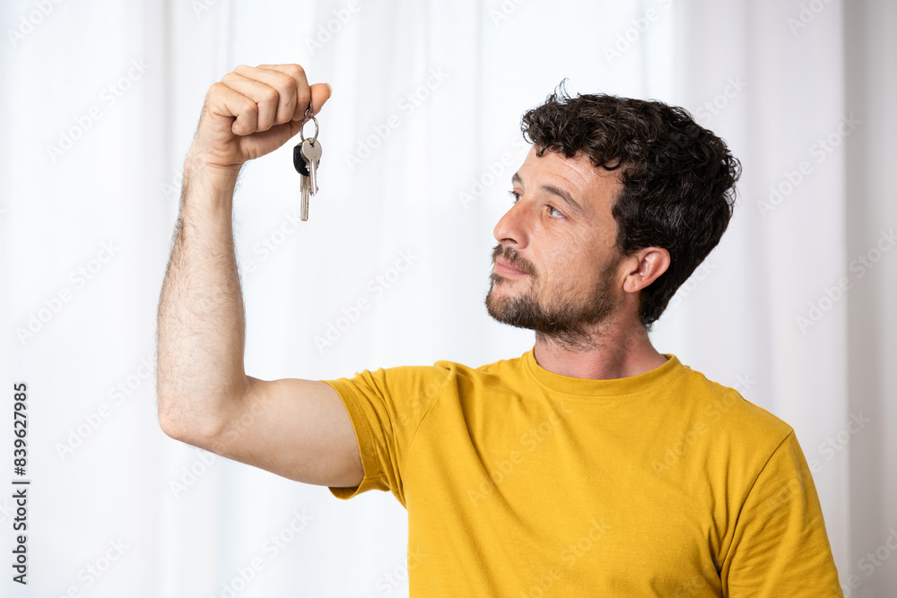 Handing over the keys to the new owner. Mortgage concept. New home, new life Handing over the keys to the new owner. Mortgage concept. New home, new life