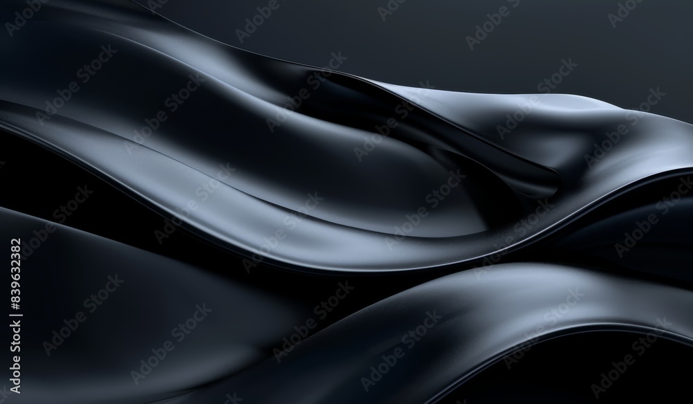 Fototapeta premium Black background with smooth lines, elegant curves 