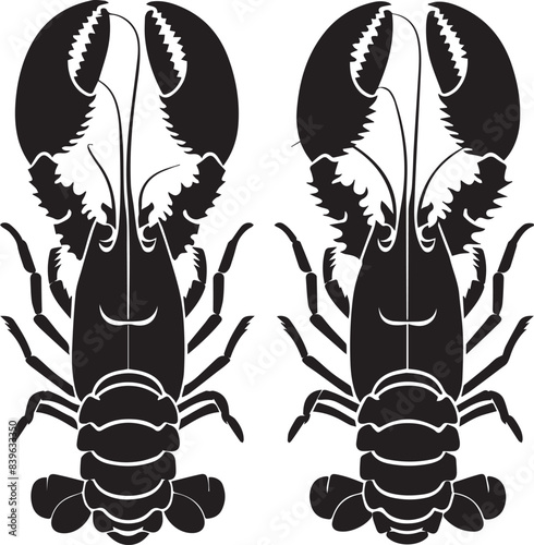 Vector illustration of a shrimp, a member of the Caridea order, depicted in a scratchboard style. This hand-drawn image captures the intricate details of the shrimp's anatomy