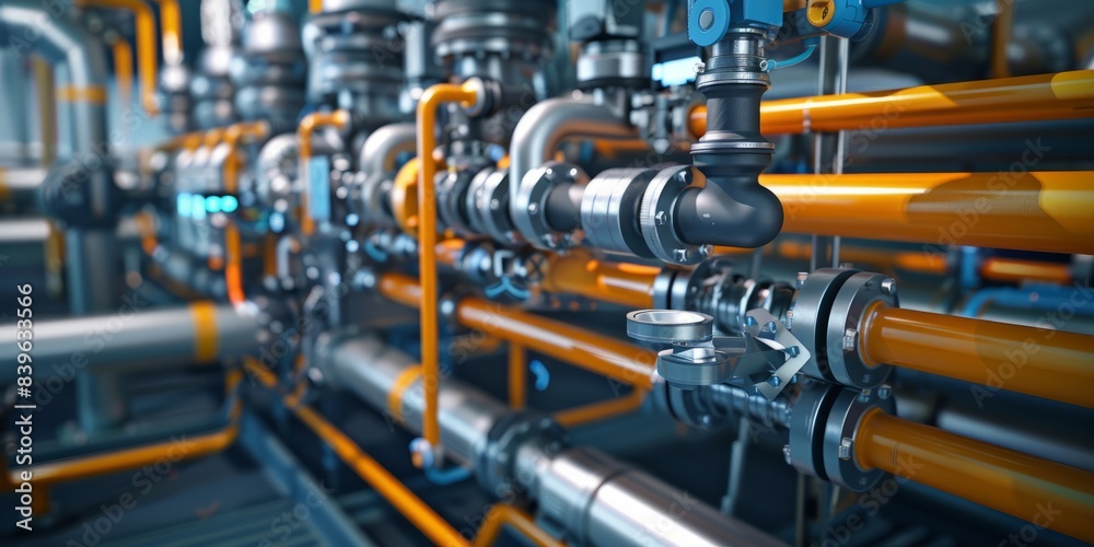 Installation of a distribution centre for the heating and water supply network. Distribution unit for water and gas supply to the company Installation of a distribution centre for the heating and water supply network. Distribution unit for water and gas supply to the company