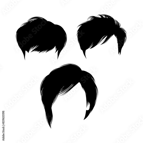 Bundle pixie hair details for graphic resources. Vector eps 10