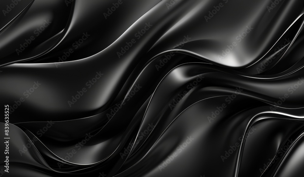 Obraz premium Black background with smooth lines, elegant curves