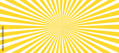 Yellow and white sunburst background with rays