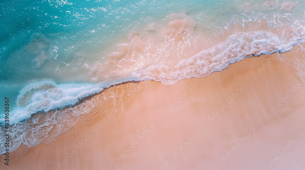 Fototapeta premium Aerial Drone View of a Beautiful Tropical White Sand Beach