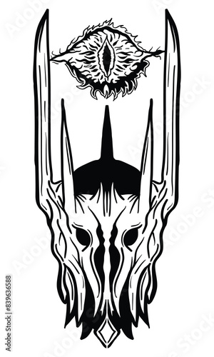 Lord Rings -Saurn, eye Saurn, King of Rings, vector 