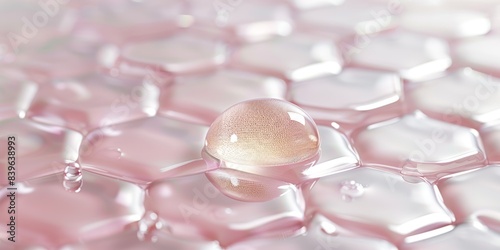 Single Hyaluronic Acid Droplet on Smooth Skin Layer Reflecting Light