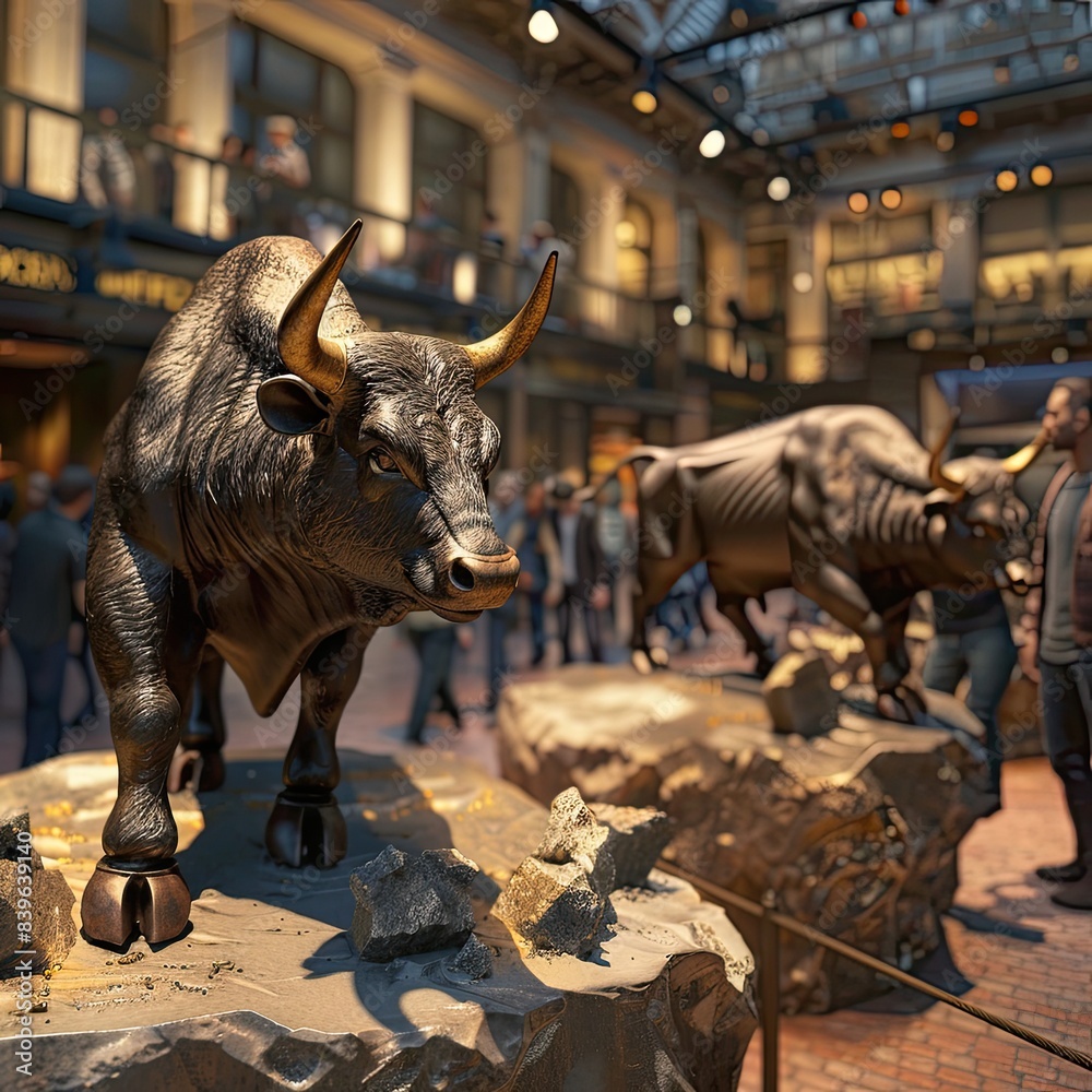 Fototapeta premium bulls in the stock exchange