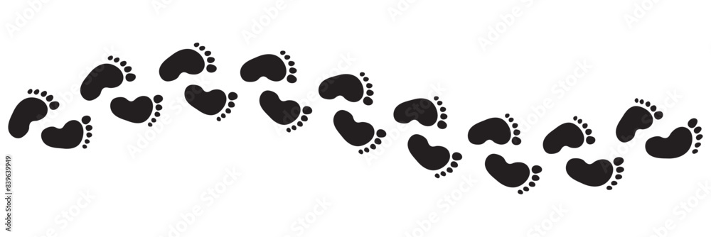 Fototapeta premium baby feet icon vector set. footprint, newborn, kids feet sign