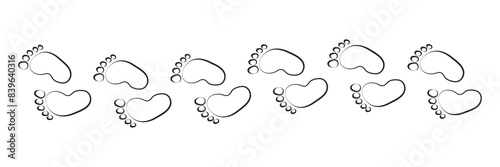baby feet icon vector set. footprint, newborn, kids feet sign