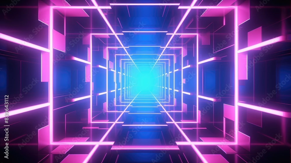 Futuristic neon light corridor Futuristic neon light corridor