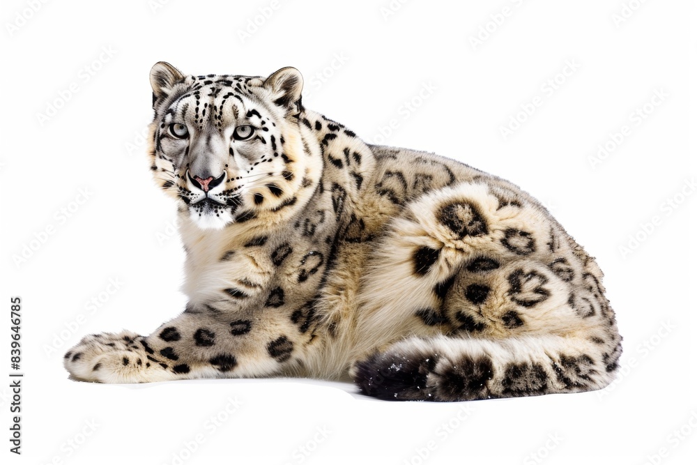 Naklejka premium snow leopard isolated on white