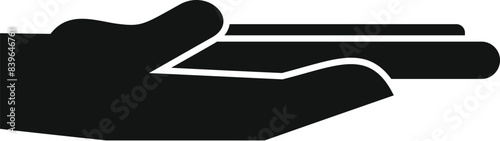 Hand gesture showing an open hand, as if giving or receiving