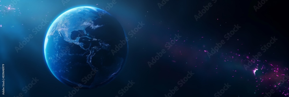 Obraz premium blue planet with space