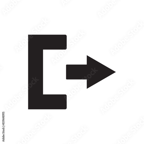 Exit icon vector. Logout vector icon for web, mobile apps, UI design. Door and Arrow symbol illustration.  Logout vector symbol illustration.
