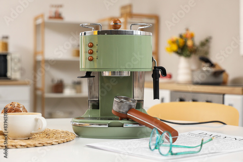 Modern coffee machine, cup ...