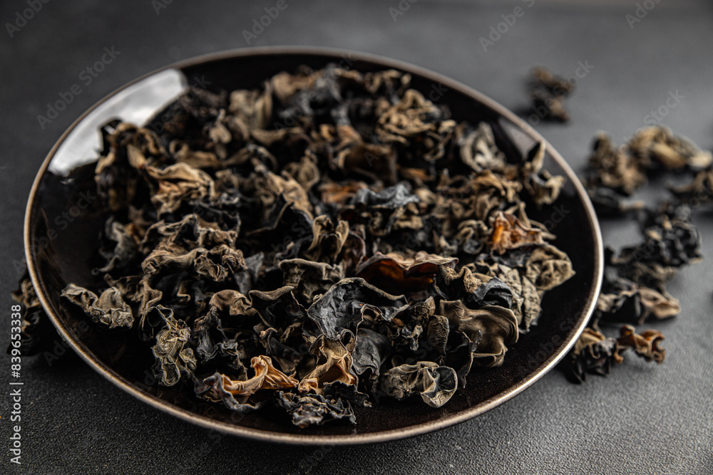 dried black fungus appetizer meal food snack on the table copy space food background rustic top view keto or paleo diet vegetarian vegan food