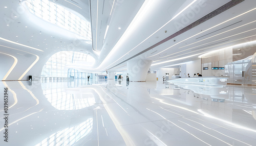 contemporary white airport interior