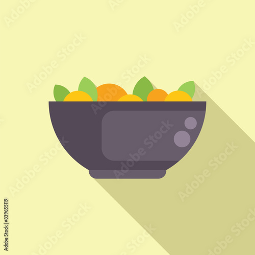 Simple illustration showing a bowl of fresh salad for a healthy meal