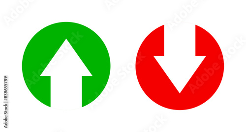Green arrow up and red arrow down icon