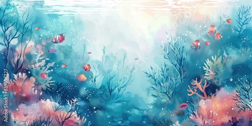 Fototapeta Naklejka Na Ścianę i Meble -  Vibrant Underwater Coral Reef Scene