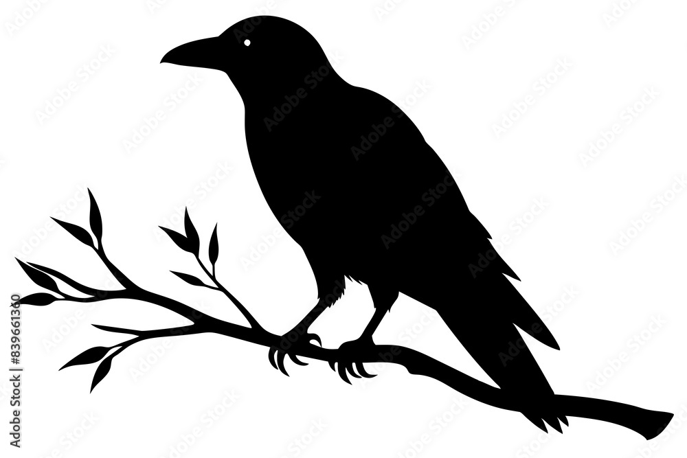 crow bird silhouette vector illustration crow bird silhouette vector illustration