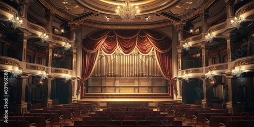 Elegant Theater Interior with Stage