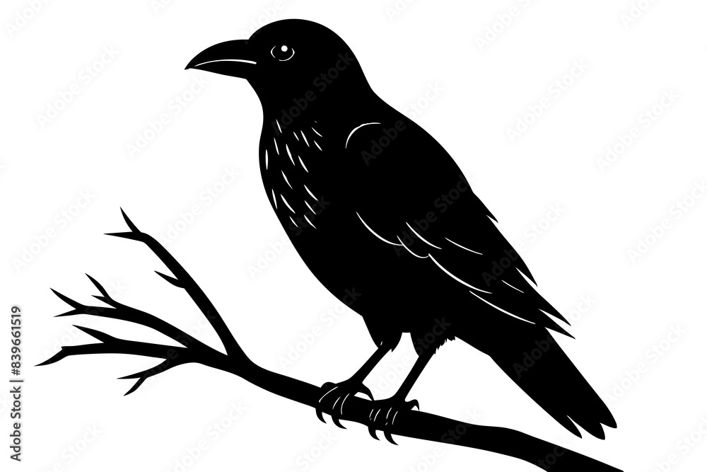 crow bird silhouette vector illustration