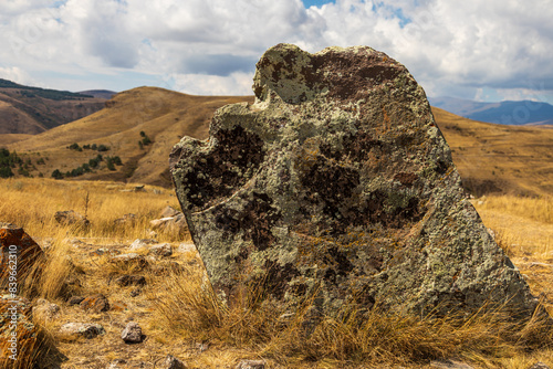 View of the Carahunge, prehistoric archaeological site near the town of Sisian, Armenia. photo