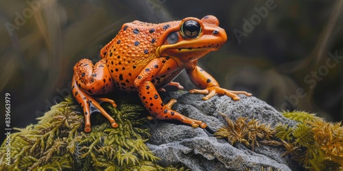 Colorful Poison Dart Frog on Moss photo