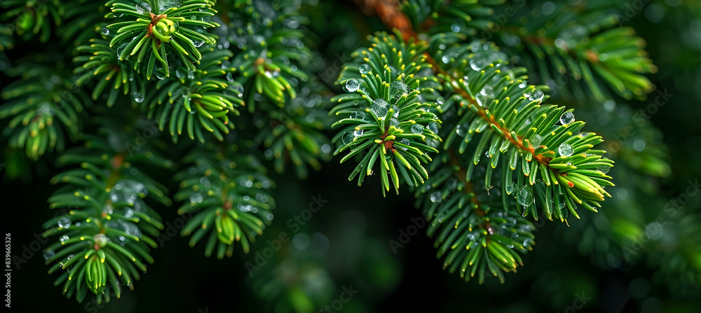 A close-up of nature heathland plants with morning dew glistening on the leaves A close-up of nature heathland plants with morning dew glistening on the leaves