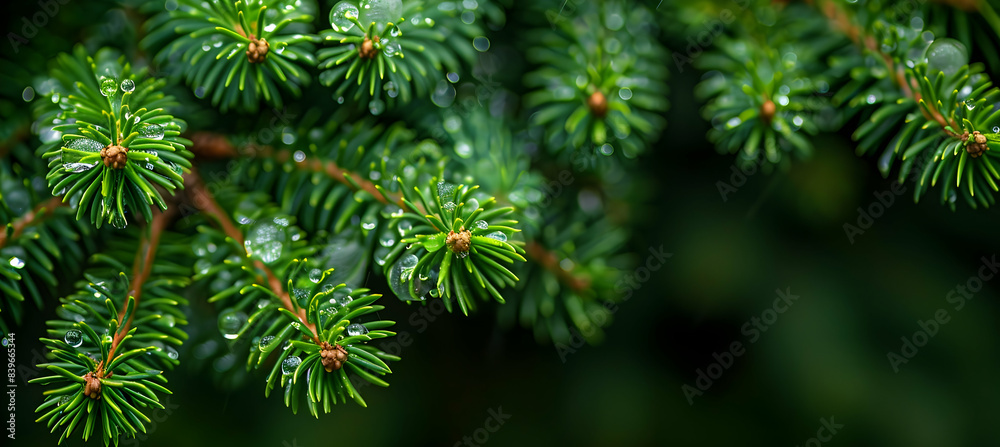 A close-up of nature heathland plants with morning dew glistening on the leaves A close-up of nature heathland plants with morning dew glistening on the leaves