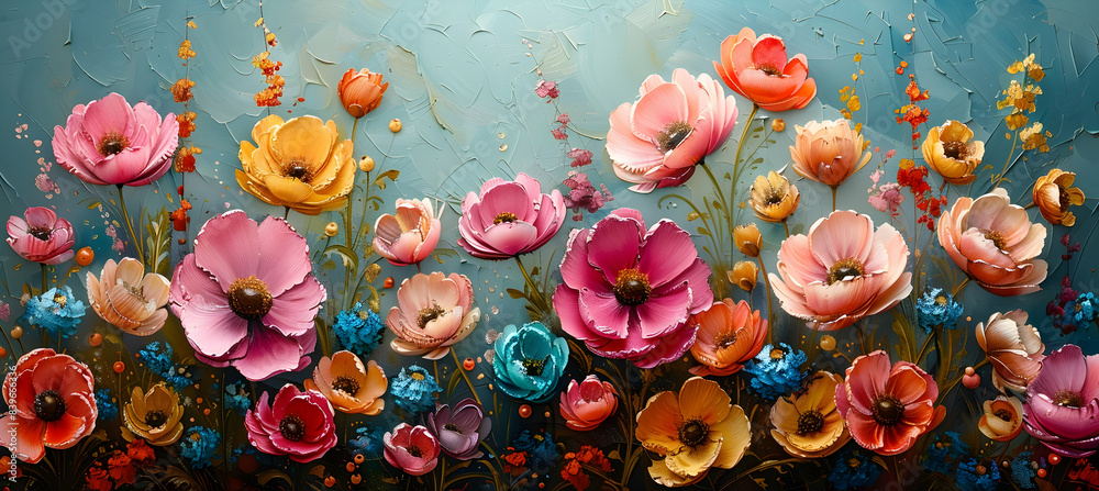 A close-up of nature meadow flowers, the details and colors captured in stunning clarity A close-up of nature meadow flowers, the details and colors captured in stunning clarity