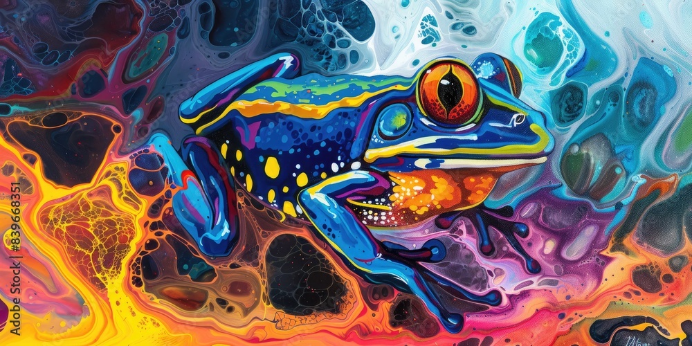 Bright and Bold Abstract Frog Artwork Bright and Bold Abstract Frog Artwork