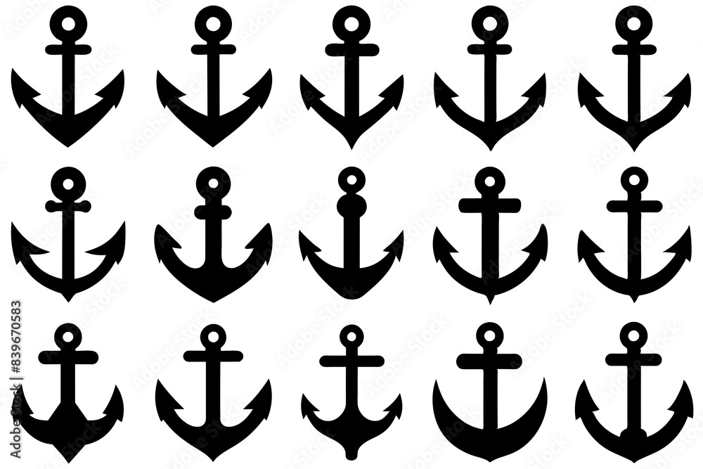 anchor silhouette vector illustration