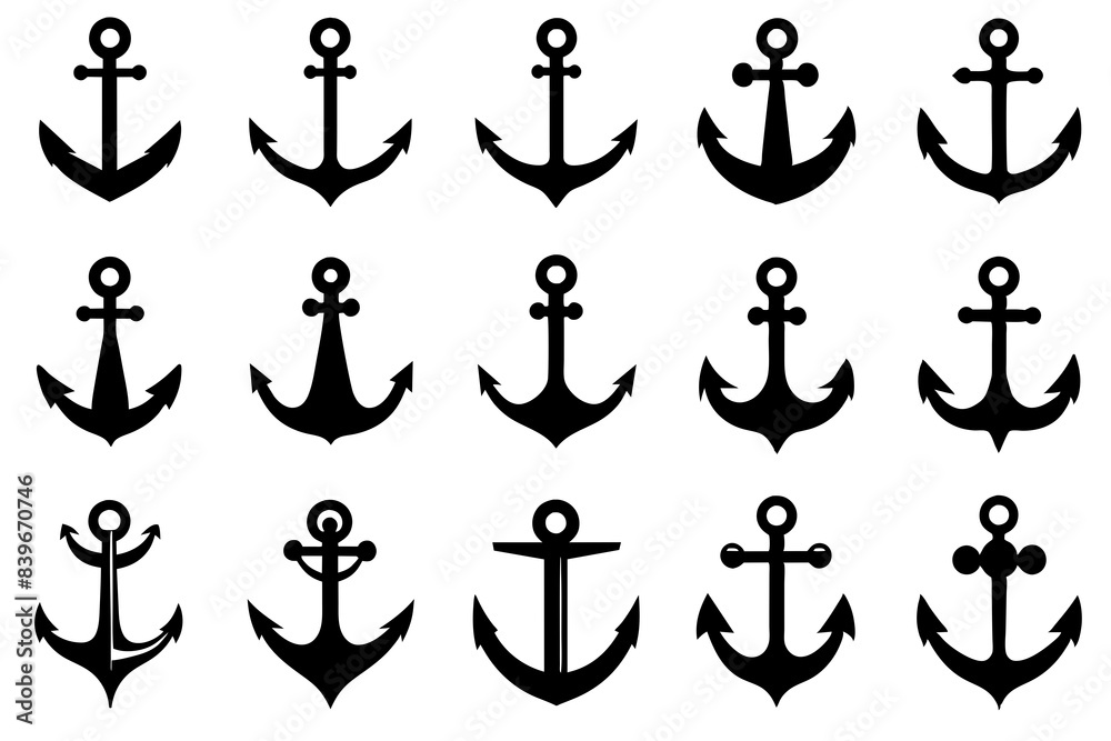 anchor silhouette vector illustration anchor silhouette vector illustration