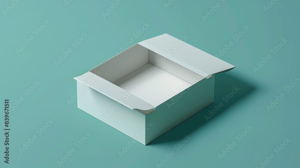 A small white box sitting on a green surface