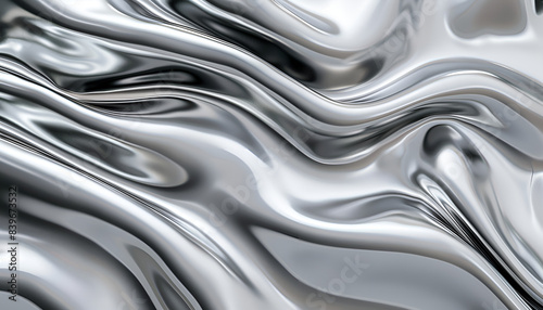 metallic liquid flowing, matte light gray colored gradient liquid