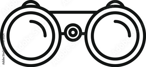 Simple line drawing of a pair of binoculars, perfect for representing searching or exploring